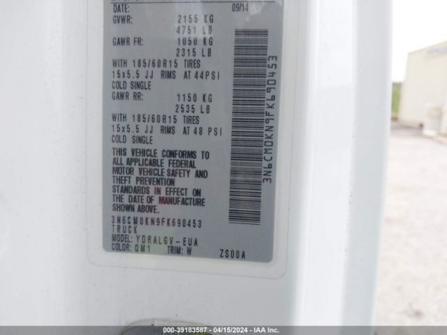 3N6CM0KN9FK690453 Nissan NV200 SV