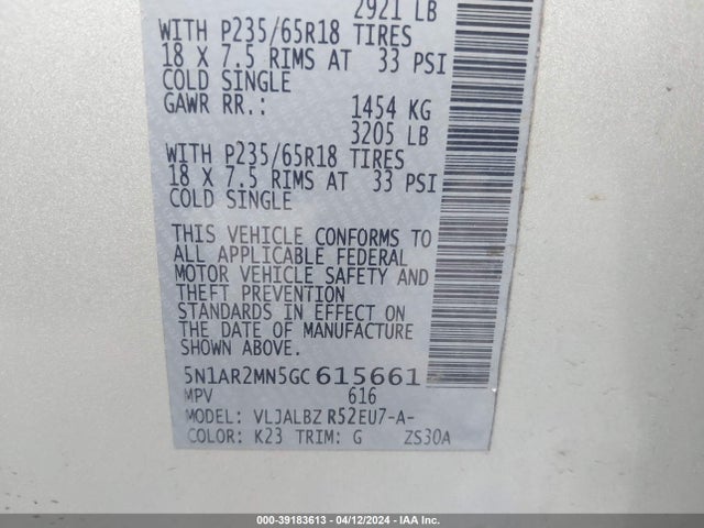 Nissan Pathfinder S 2016 5N1AR2MN5GC615661 Image 9