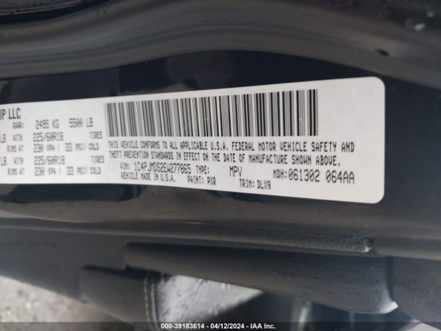 1C4PJMDS2EW277865 Jeep Cherokee Limited