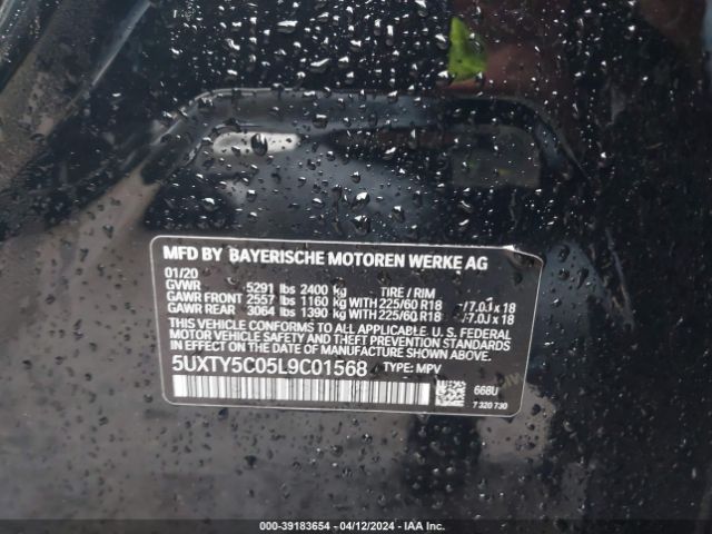 5UXTY5C05L9C01568 BMW X3 Xdrive30i