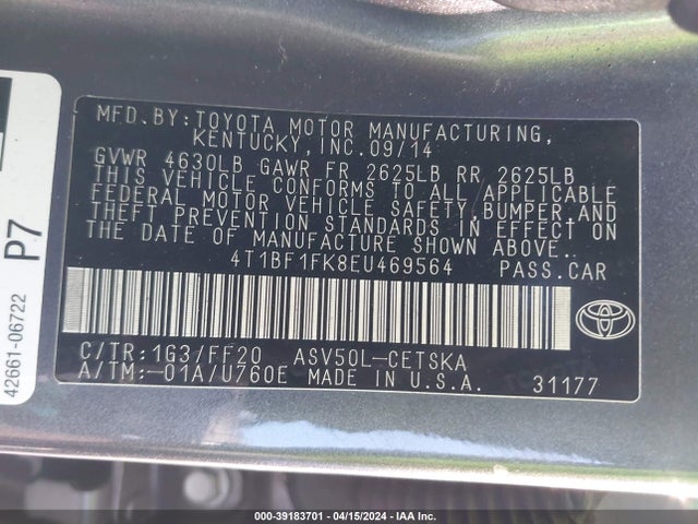 Toyota CAMRY SE 2014 4T1BF1FK8EU469564 Image 9