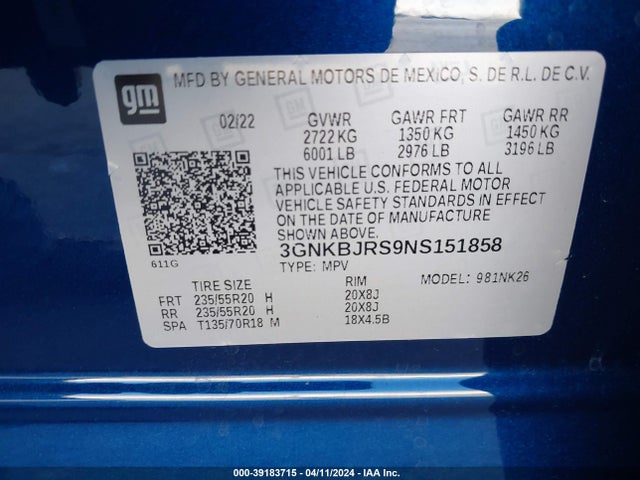 Chevrolet Blazer Awd 3lt 2022 3GNKBJRS9NS151858 Image 9