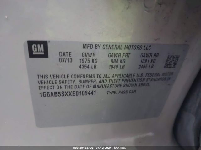 1G6AB5SXXE0106441 Cadillac ATS LUXURY