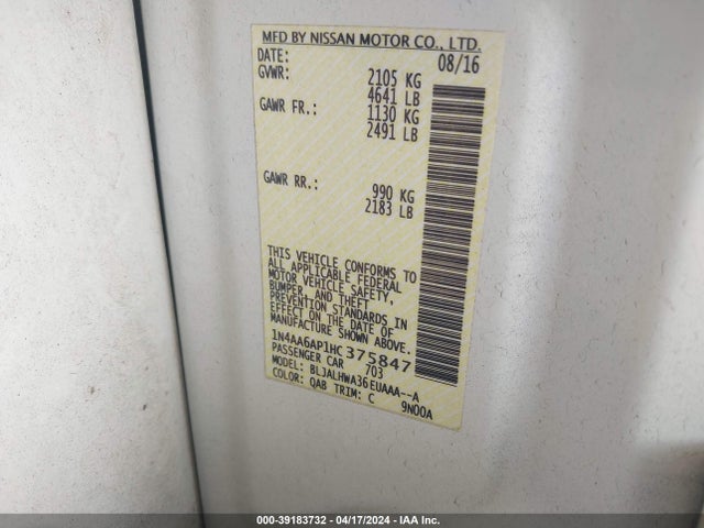 Nissan Maxima 3.5 Platinum 2017 1N4AA6AP1HC375847 Image 9