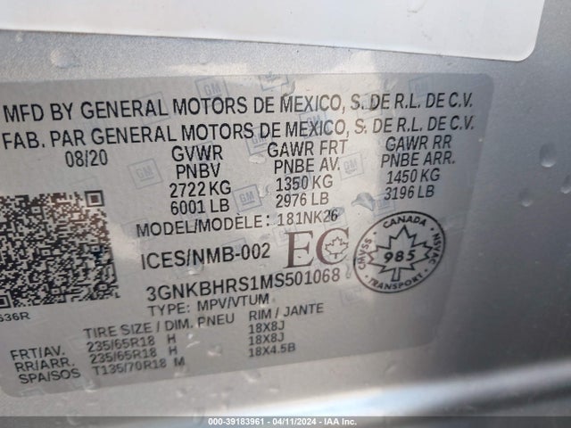 Chevrolet Blazer Awd 2lt 2021 3GNKBHRS1MS501068 Image 9