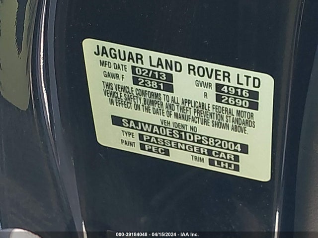 2013 JAGUAR XF SAJWA0ES1DPS82004 Photo 8