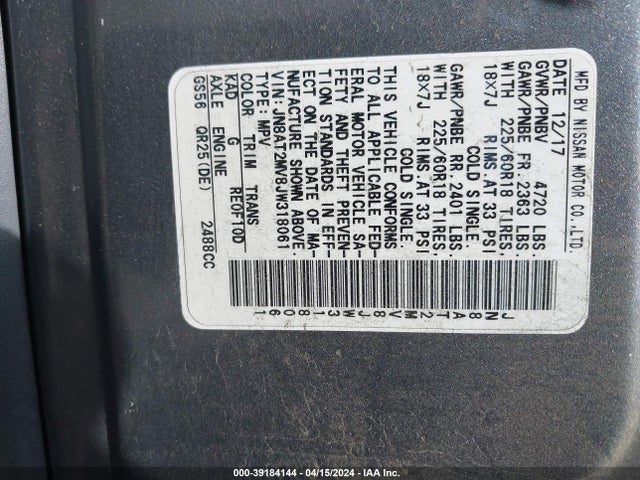 Nissan Rogue Sl 2018 JN8AT2MV8JW318061 Image 9