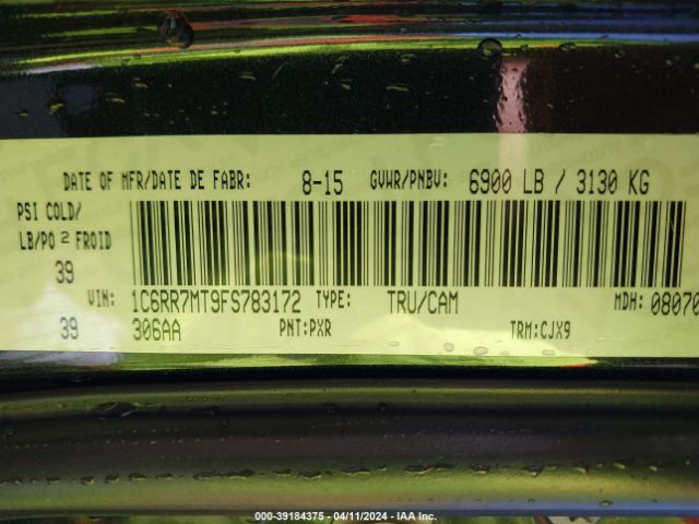 1C6RR7MT9FS783172 RAM 1500 Sport