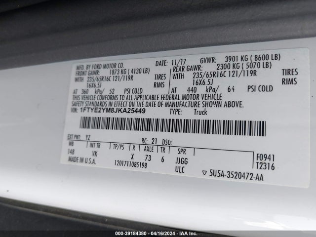 Ford Transit-150 2018 1FTYE2YM8JKA25449 Image 9