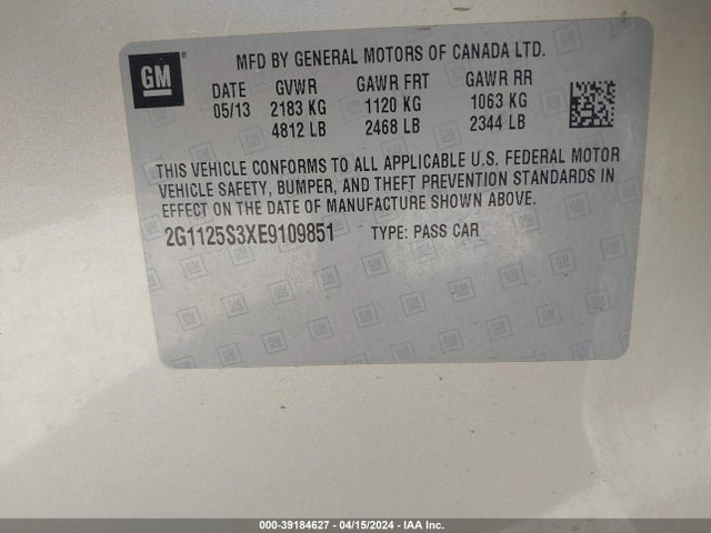Chevrolet Impala 2lt 2014 2G1125S3XE9109851 Image 9