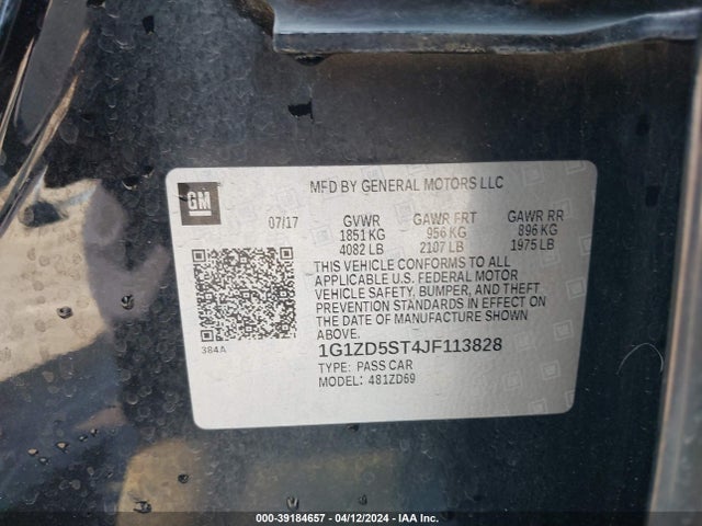 Chevrolet MALIBU LT 2018 1G1ZD5ST4JF113828 Image 9