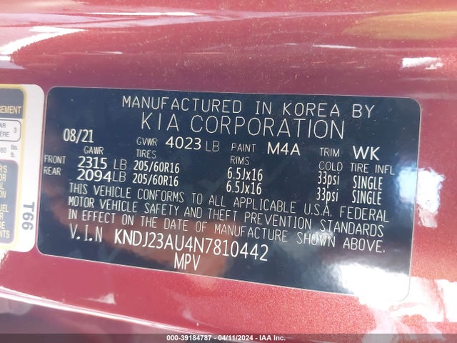KIA SOUL LX 2022 KNDJ23AU4N7810442 Image 9