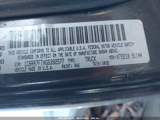 RAM 1500 Express 2016 1C6RR7FTXGS392577 Image 9