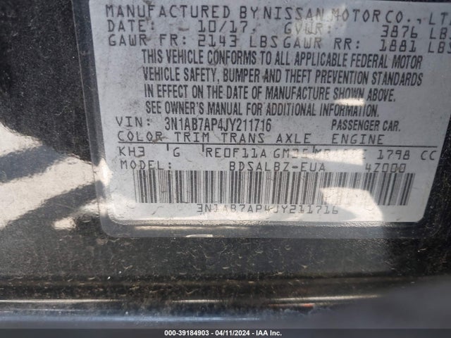 Nissan 2018 2018 3N1AB7AP4JY211716 Image 9