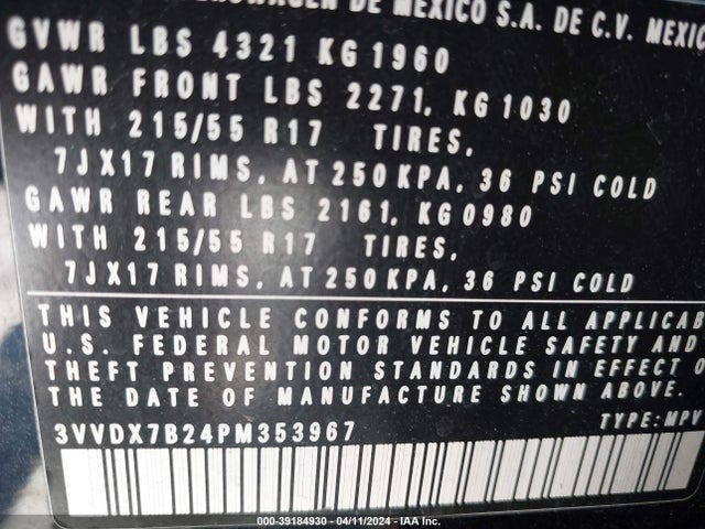 3VVDX7B24PM353967 Volkswagen Taos 1.5t S