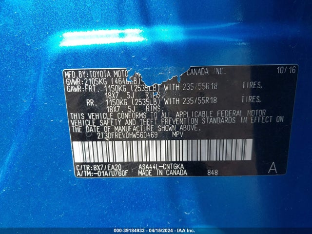 Toyota Rav4 Limited 2017 2T3DFREV0HW560469 Image 9