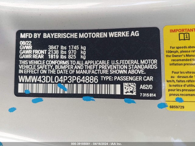 2023 MINI CONVERTIBLE WMW43DL04P3P64886 Photo 8