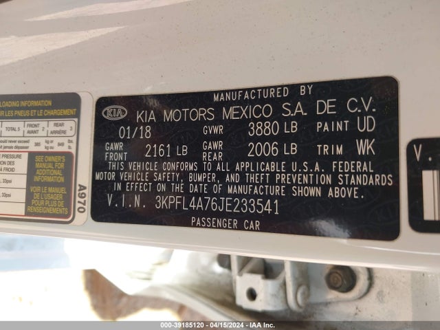 KIA FORTE S 2018 3KPFL4A76JE233541 Image 9