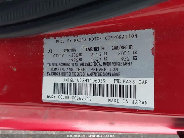 JM1GL1U58H1106039 Mazda Mazda6 Sport