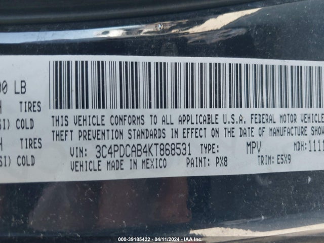 Dodge Journey Se Value Package 2019 3C4PDCAB4KT868531 Image 9
