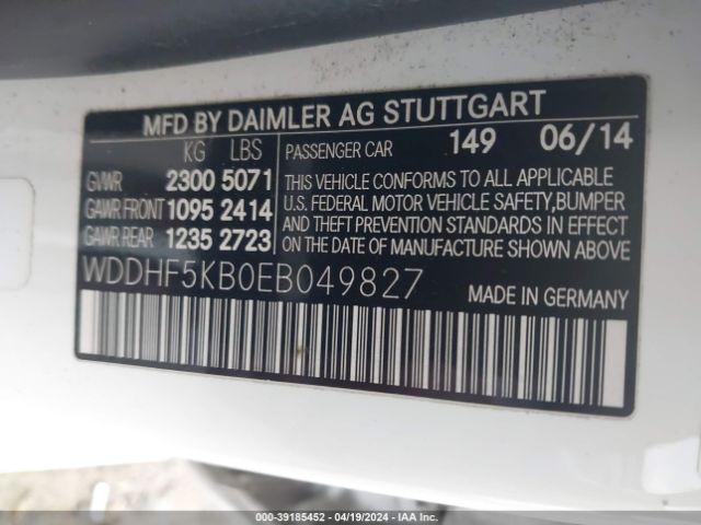WDDHF5KB0EB049827 Mercedes-Benz E 350
