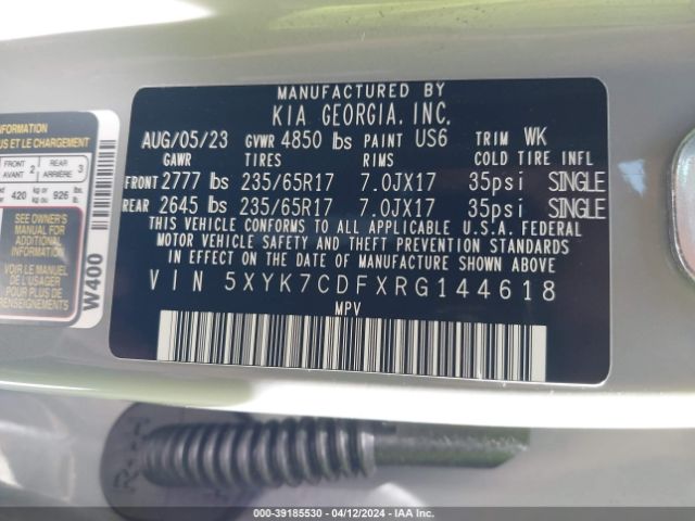 5XYK7CDFXRG144618 KIA Sportage X-pro Prestige