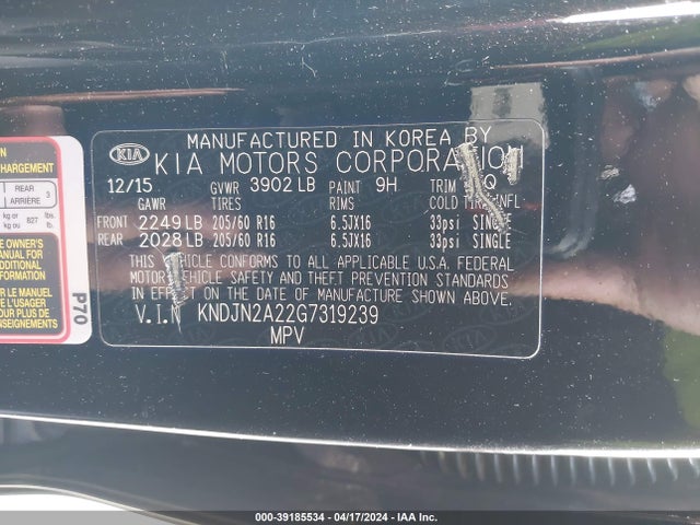 KIA Soul 2016 KNDJN2A22G7319239 Image 9