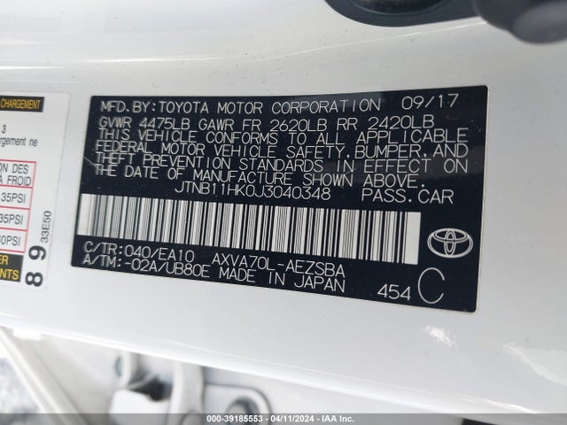 Toyota CAMRY SE 2018 JTNB11HK0J3040348 Image 9