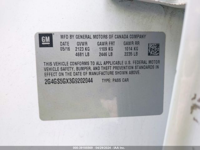 2G4GS5GX3G9202044 Buick Regal Turbo Premium Ii
