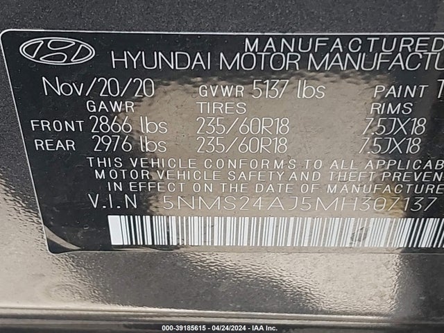 Hyundai Santa Fe Sel 2021 5NMS24AJ5MH307137 Image 9
