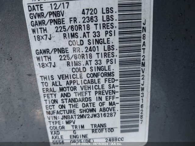 Nissan Rogue Sl 2018 JN8AT2MV2JW316287 Image 9