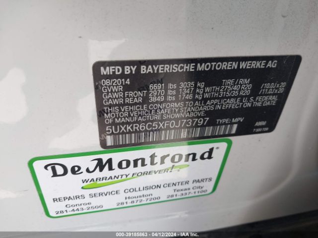 5UXKR6C5XF0J73797 BMW X5 Xdrive50i