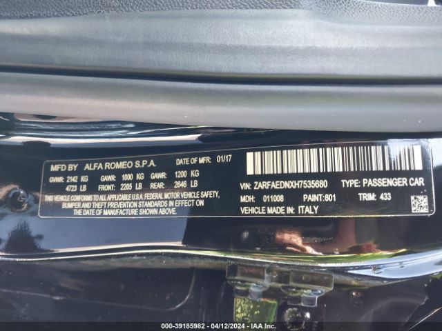 ZARFAEDNXH7535680 Alfa Romeo Giulia Awd