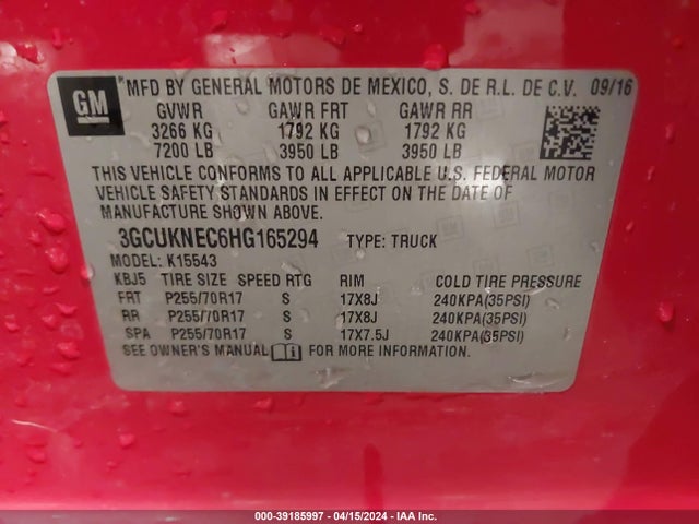 Chevrolet Silverado 1500 Wt 2017 3GCUKNEC6HG165294 Image 9