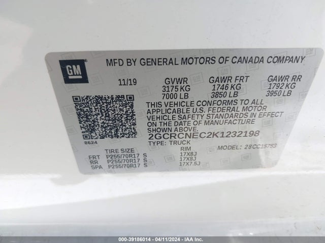Chevrolet Silverado 1500 Ld Wt 2019 2GCRCNEC2K1232198 Image 9