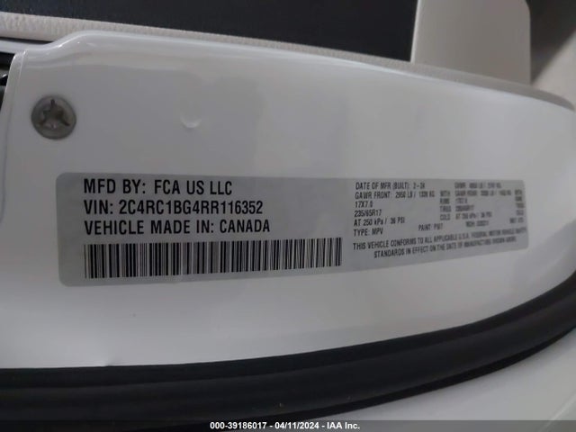 2C4RC1BG4RR116352 Chrysler Pacifica Touring L
