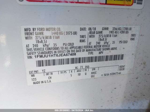 Ford Expedition Xlt 2018 1FMJU1HT6JEA67408 Image 9