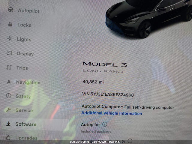 Tesla Model 3 Long Range/mid Range/standard Range/standard Range Plus 2019 5YJ3E1EA8KF324968 Image 7