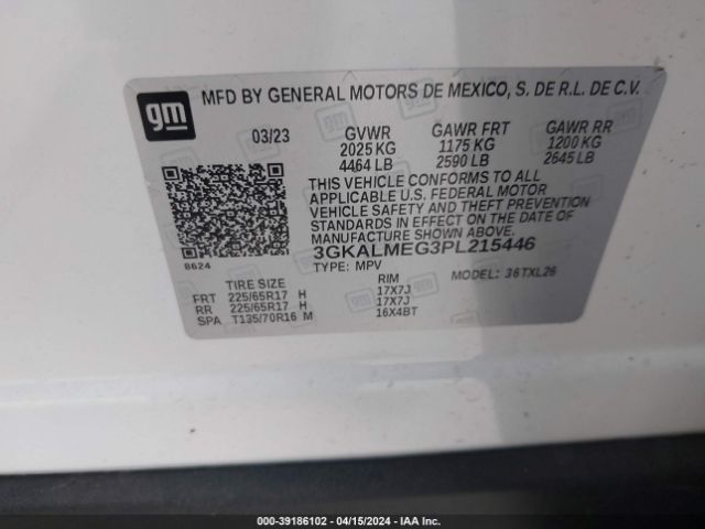 3GKALMEG3PL215446 GMC Terrain Fwd Sle