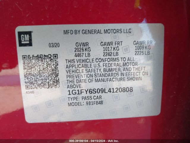 1G1FY6S09L4120808 Chevrolet Bolt Ev Fwd Lt