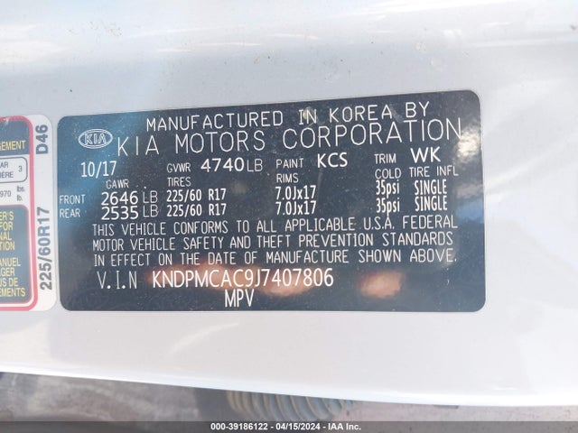 KIA Sportage Lx 2018 KNDPMCAC9J7407806 Image 9