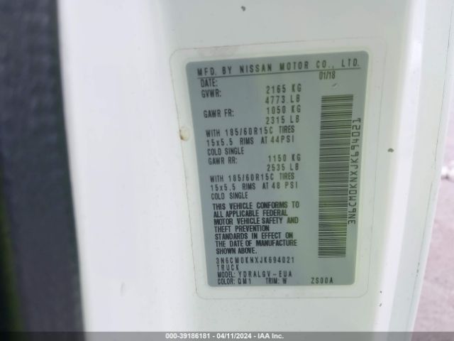 3N6CM0KNXJK694021 Nissan NV200 SV
