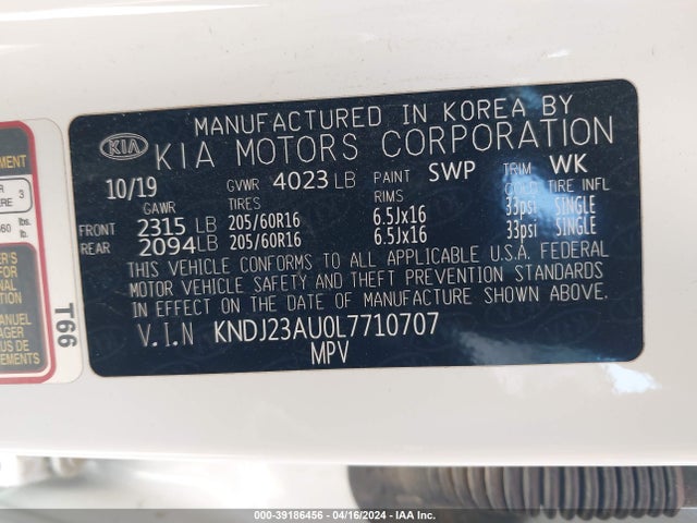 KIA SOUL LX 2020 KNDJ23AU0L7710707 Image 9