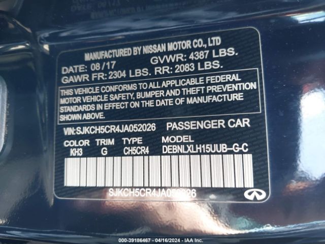 SJKCH5CR4JA052026 Infiniti Qx30 Luxury