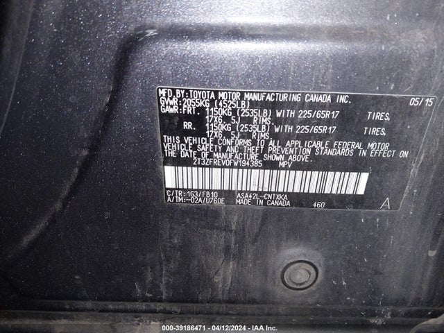 Toyota RAV4 LE 2015 2T3ZFREV0FW194385 Image 9