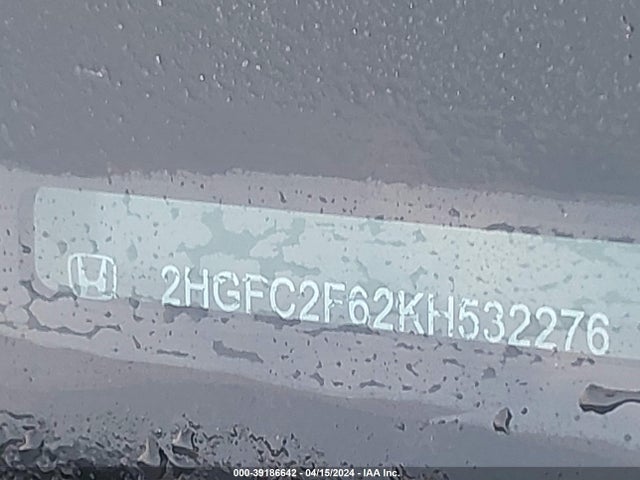 Honda Civic Lx 2019 2HGFC2F62KH532276 Image 9