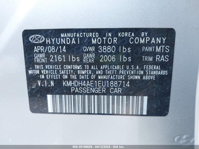 Hyundai ELANTRA SE 2014 KMHDH4AE1EU188714 Image 9