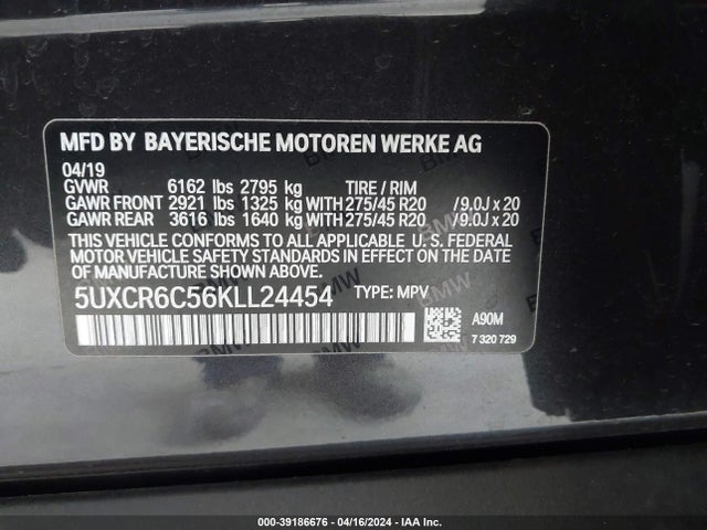 BMW X5 Xdrive40i 2019 5UXCR6C56KLL24454 Image 9