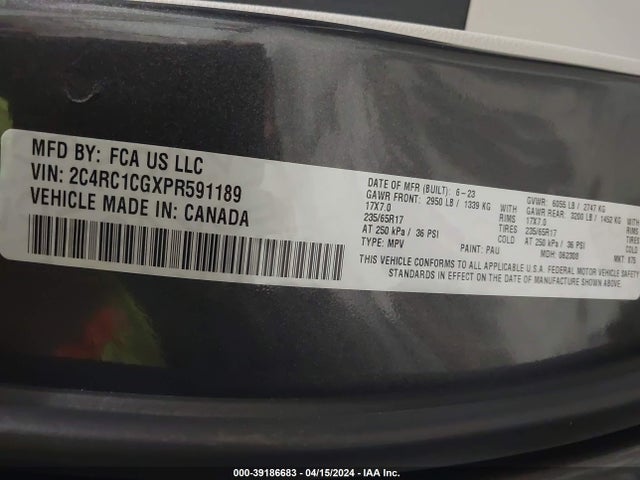 2C4RC1CGXPR591189 Chrysler Voyager Lx