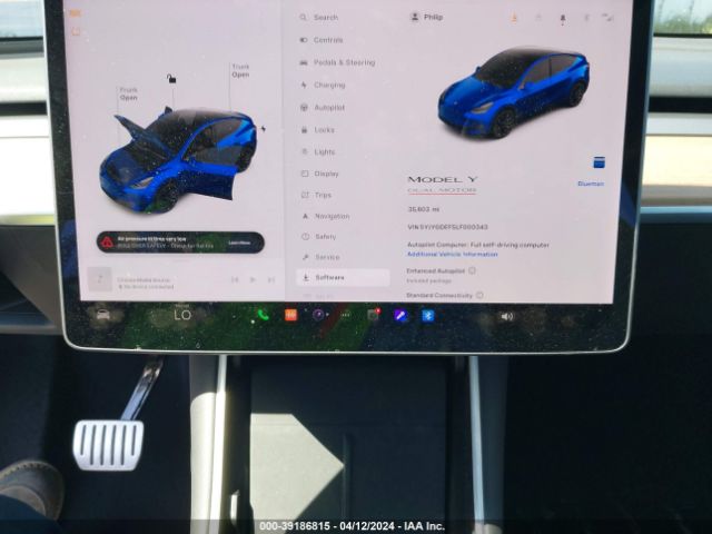 5YJYGDEF5LF000343 Tesla Model Y Long Range Dual Motor All-wheel Drive/performance Dual Motor All-wheel Drive